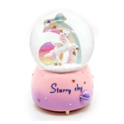 Toptan Unicorn Kar Küresi Işıklı Müzikli 