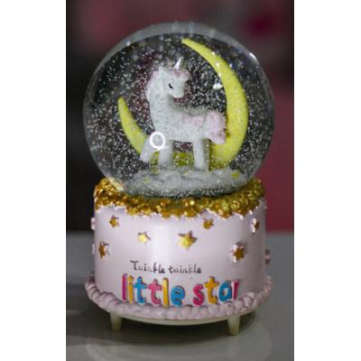 Toptan Unicorn Püskürtmeli Işıklı Müzikli Kar Küresi