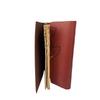 Yaprak Tasarımlı Deri Kapaklı Defter (Metal Yaprak Detaylı)